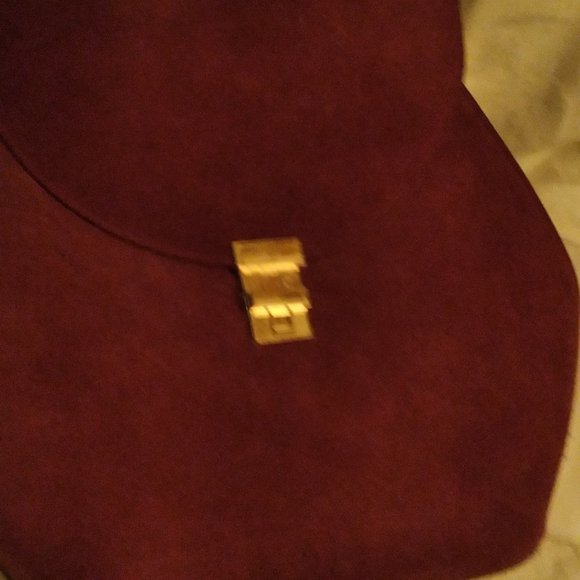 NEW Neely & Chloe Suede Leather gold Hardware Backpack burgundy red bag main image 7